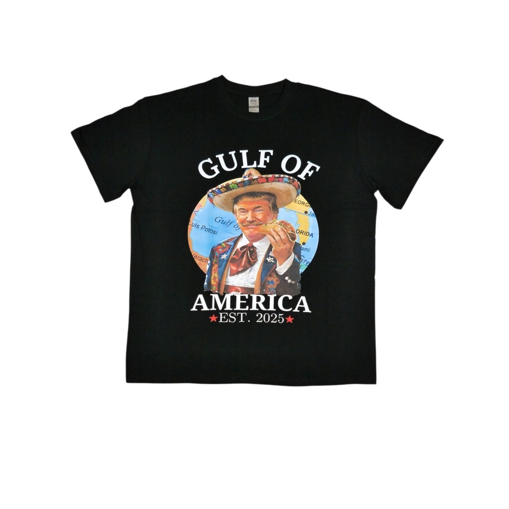 Gulf of America 2025 Donald Trump Novelty T Shirt 100% Cotton Size XL